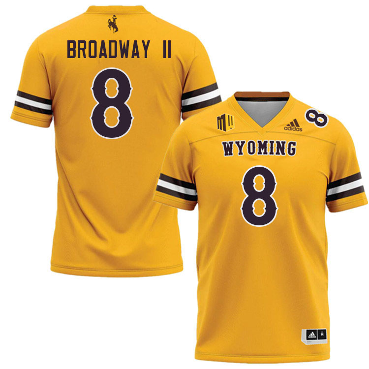 #8 Patrick Broadway II Wyoming Cowboys Jersey College Football Uniforms,Gears,Jerseys-Gold